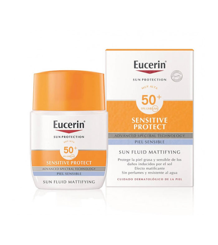 Eucerin - solar fluido matificante Sensitive Protect SPF50+ | Maquillalia