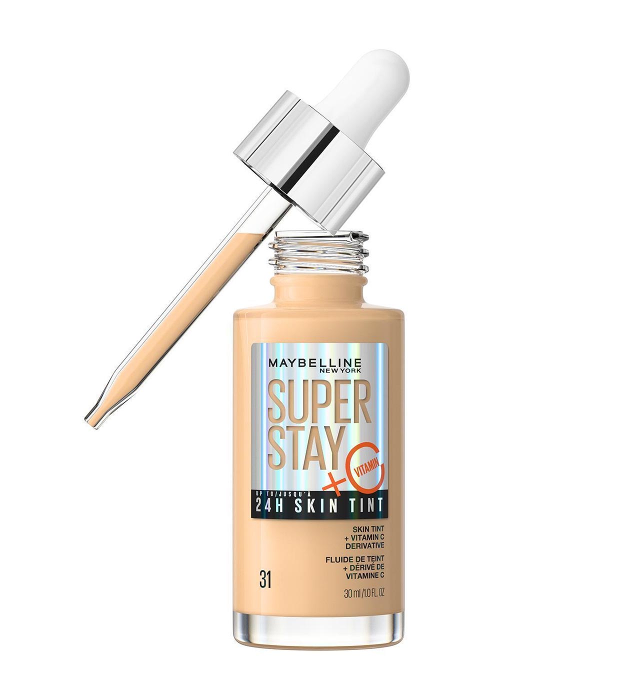 Maybelline - Base de maquillaje en sérum SuperStay 24H Skin Tint + Vitamina  C - 31
