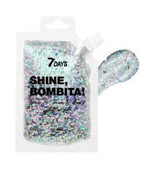 7DAYS - Glitter en gel para rostro, cabello y cuerpo Shine, Bombita! - 902: Dope
