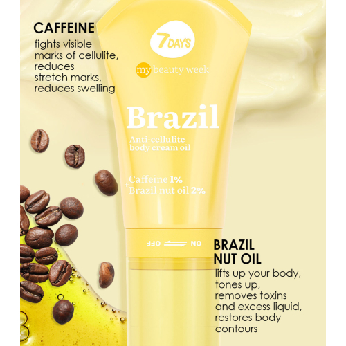 7DAYS - *My Beauty Week* - Crema-aceite roller corporal anticelulitis - Brazil