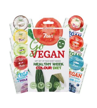 7DAYS - Set de mascarillas faciales Go Vegan Healthy Week Colour Diet