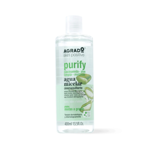 Agrado - Agua micelar desmaquillante Purify - Pieles mixtas y grasas