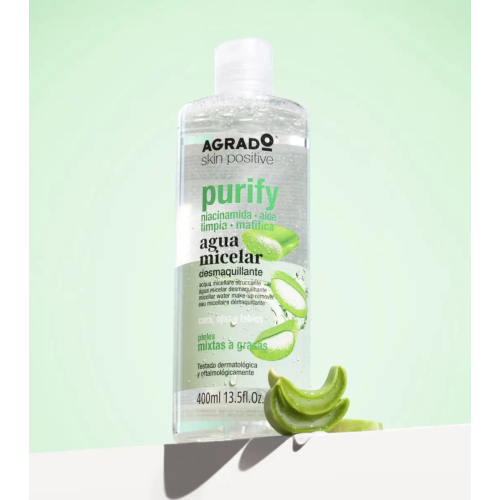 Agrado - Agua micelar desmaquillante Purify - Pieles mixtas y grasas