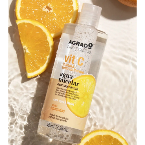 Agrado - Agua micelar desmaquillante vit C - Pieles apagadas