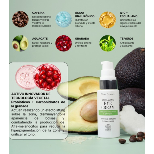 Alma Secret - Contorno de ojos multi-reparador y antiedad con aguacate - 20ml