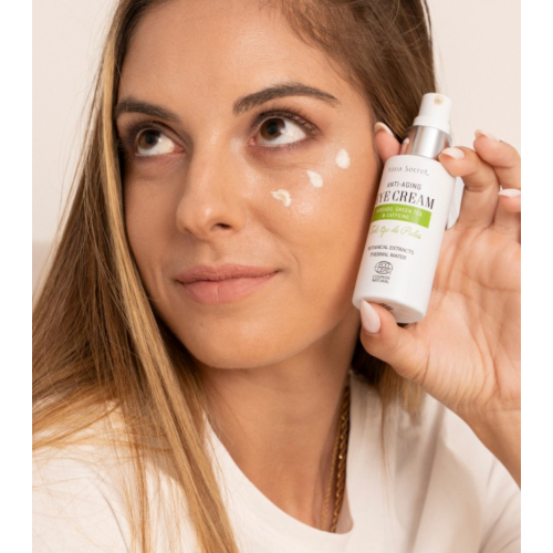 Alma Secret - Contorno de ojos multi-reparador y antiedad con aguacate, té verde y cafeína