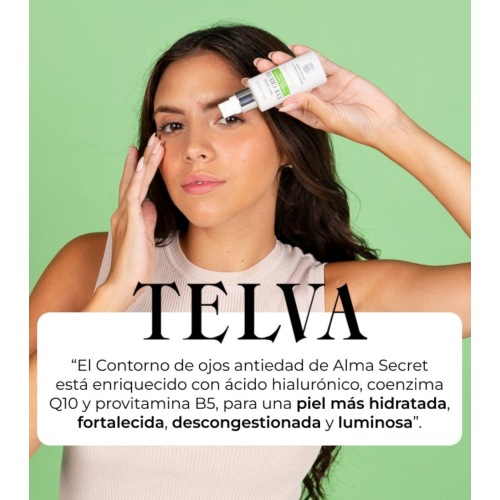 Alma Secret - Contorno de ojos multi-reparador y antiedad con aguacate, té verde y cafeína