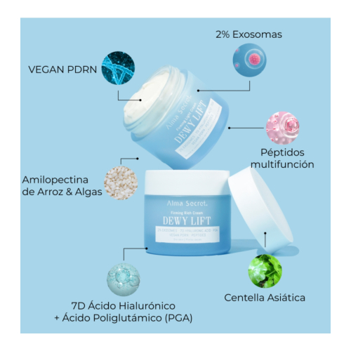 Alma Secret - Crema facial reafirmante Dewy Lift - Piel seca