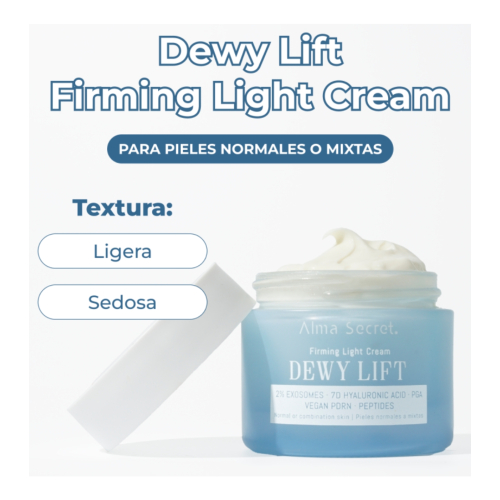 Alma Secret - Crema facial reafirmante Dewy Lift - Pieles normales a mixtas