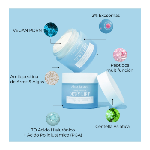 Alma Secret - Crema facial reafirmante Dewy Lift - Pieles normales a mixtas