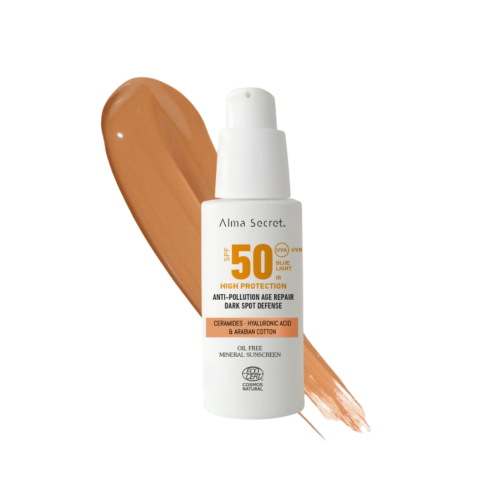 Alma Secret - Protector solar facial SPF50 con color - Golden