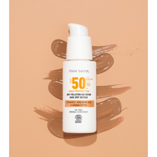 Alma Secret - Protector solar facial SPF50 con color - Golden