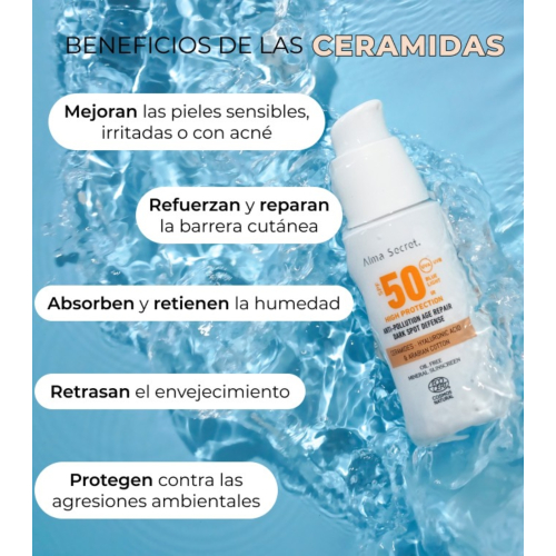 Alma Secret - Protector solar facial SPF50 con color - Golden