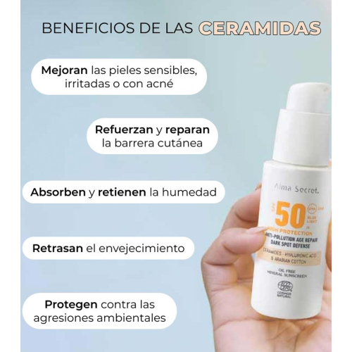 Alma Secret - Protector solar facial SPF50 con color - Sand