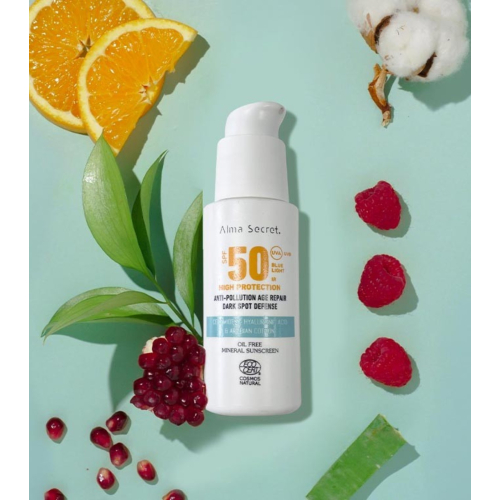 Alma Secret - Protector solar facial SPF50 para todo tipo de pieles