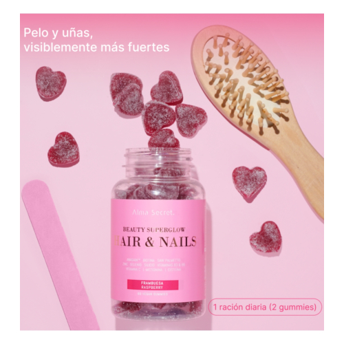 Alma Secret - Vitaminas gummies para cabello y uñas Beauty Superglow