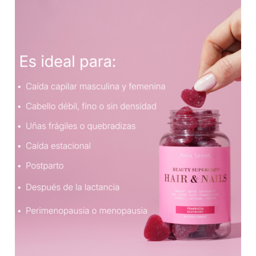 Alma Secret - Vitaminas gummies para cabello y uñas Beauty Superglow