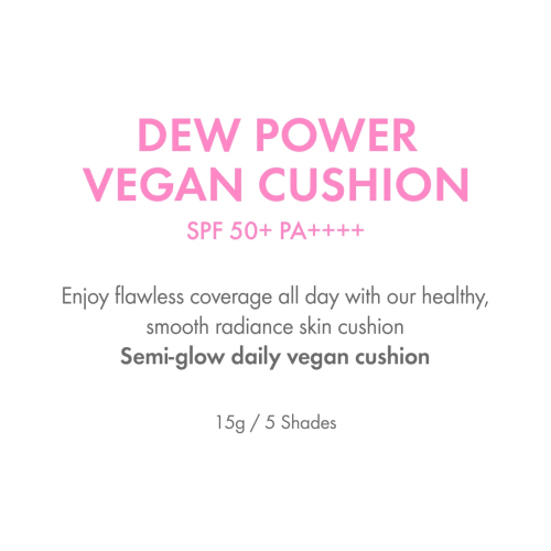Amuse - Base de maquillaje en cushion Dew Power Vegan SPF50 PA++++ - 03: Honey