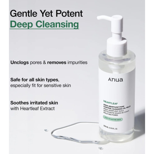 Anua - Aceite limpiador Heartleaf Pore Control suave