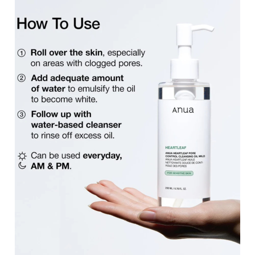 Anua - Aceite limpiador Heartleaf Pore Control suave