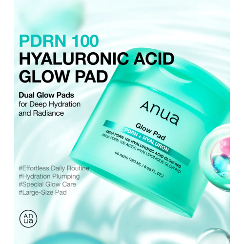 Anua - Almohadillas PDRN 100 Hyaluronic Acid Glow formato pads