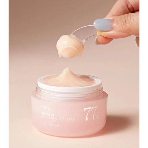 Anua - Crema enriquecida con extracto de melocotón 77% y niacinamida