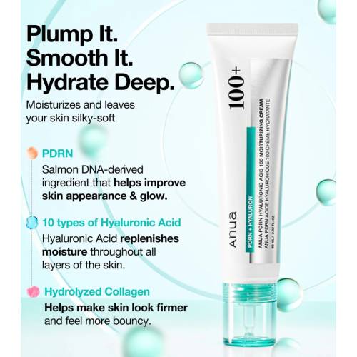 Anua - Crema hidratante PDRN Hyaluronic Acid 100