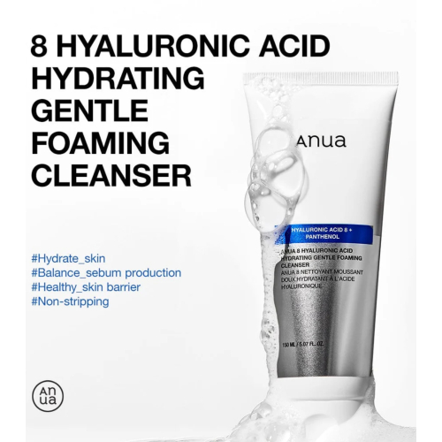 Anua - Limpiador facial espumoso con Ácido Hialurónico 8 Hyaluronic Acid Hydrating Gentle