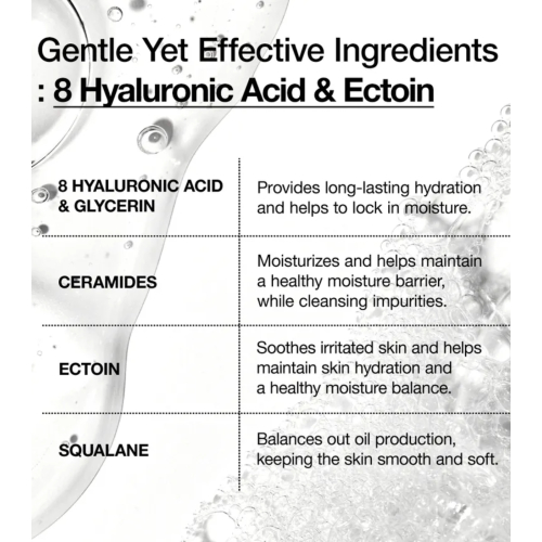 Anua - Limpiador facial espumoso con Ácido Hialurónico 8 Moisturizing Gentle