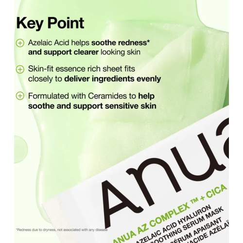 Anua - Mascarilla facial anti-imperfecciones AZ Complex + CICA