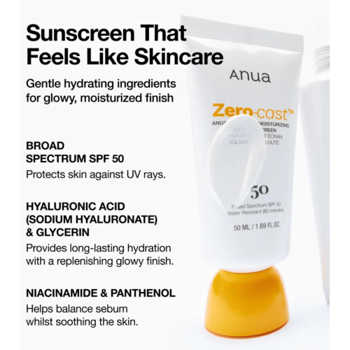 Anua - Protector solar facial Zero-cast SPF50+ PA++++