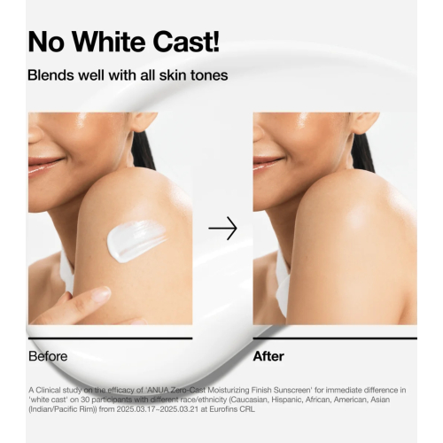 Anua - Protector solar facial Zero-cast SPF50+ PA++++