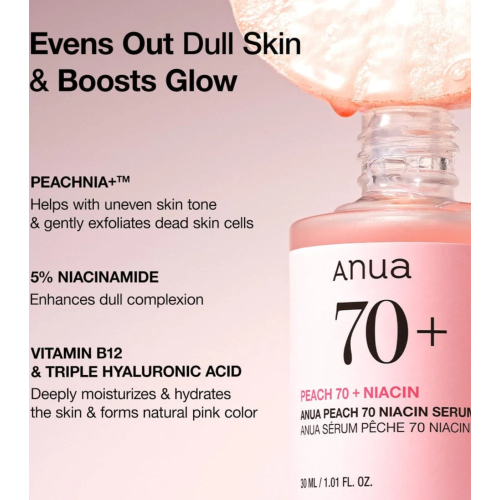 Anua - Sérum enriquecido con extracto de melocotón 70% y niacinamida
