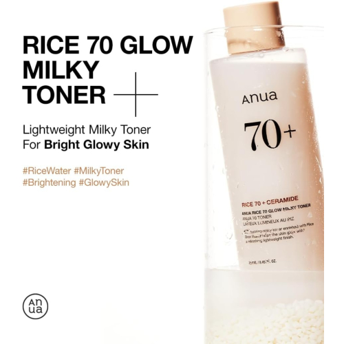 Anua - Tónico ligero Rice 70 + Ceramide Glow Milky