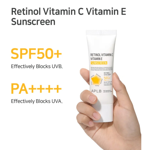 APLB - Protector solar facial Retinol Vitamin C Vitamin E SPF50+ PA++++