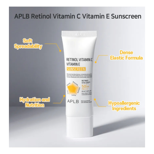 APLB - Protector solar facial Retinol Vitamin C Vitamin E SPF50+ PA++++