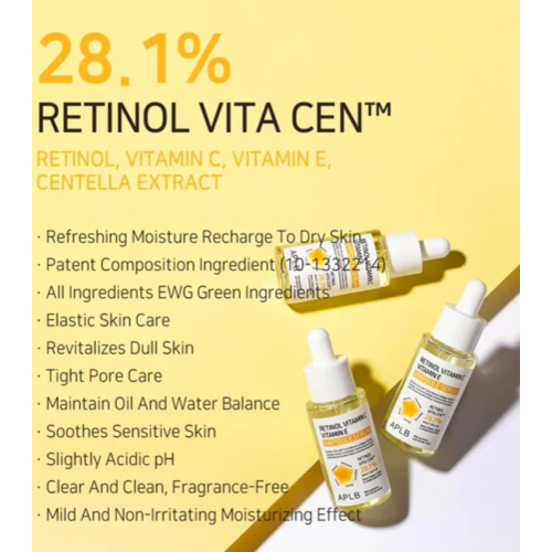APLB - Sérum facial iluminador Retinol Vitamin C Vitamin E