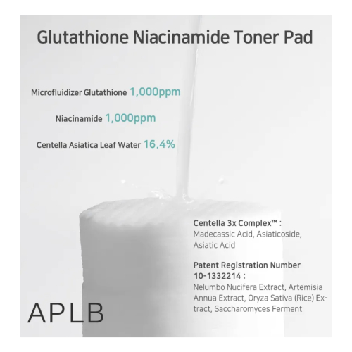 APLB - Tónico facial en pads hidratante Glutathione Niacinamide - 60pads