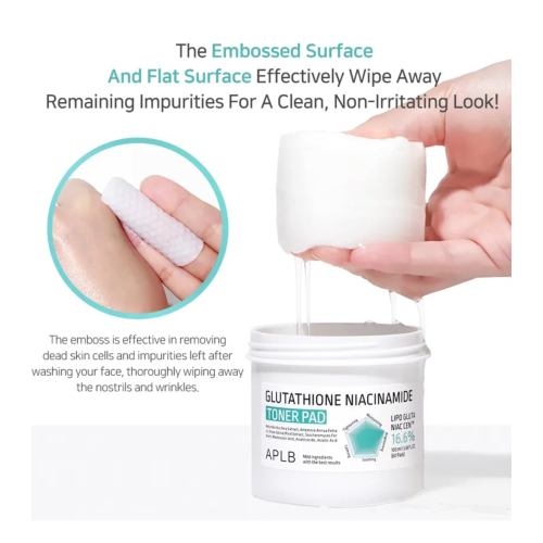 APLB - Tónico facial en pads hidratante Glutathione Niacinamide - 60pads