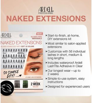 Ardell - Kit de extensiones de pestañas Naked Extensions