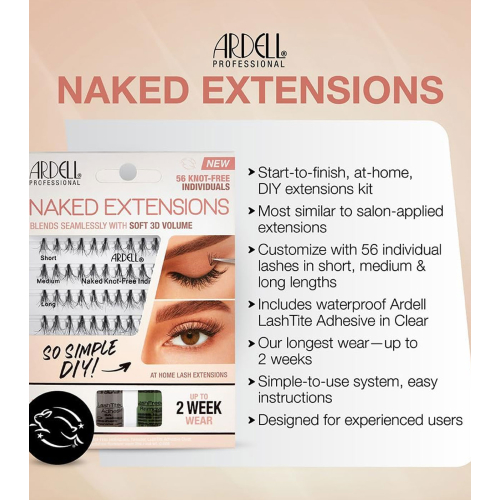 Ardell - Kit de extensiones de pestañas Naked Extensions