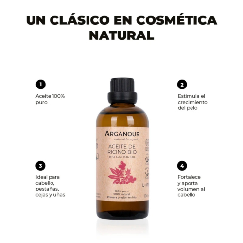 Arganour - Aceite de Ricino Bio 100% puro