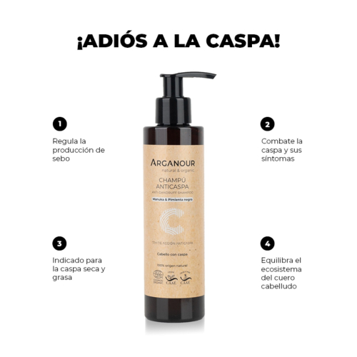 Arganour - Champú anticaspa - Cabello con caspa