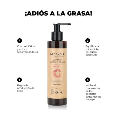 Arganour - Champú purificante - Cabello graso
