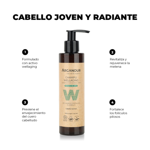 Arganour - Champú rejuvenecedor Weallaging - Cabello normal