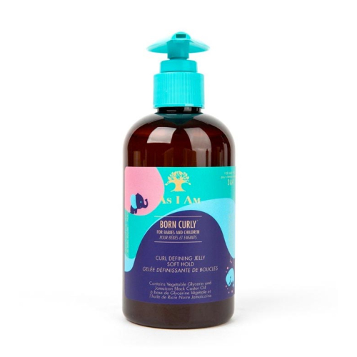 As I Am - Gel definidor de rizos para bebés y niños Born Curly - Glicerina y Aceite de Ricino Jamaicano