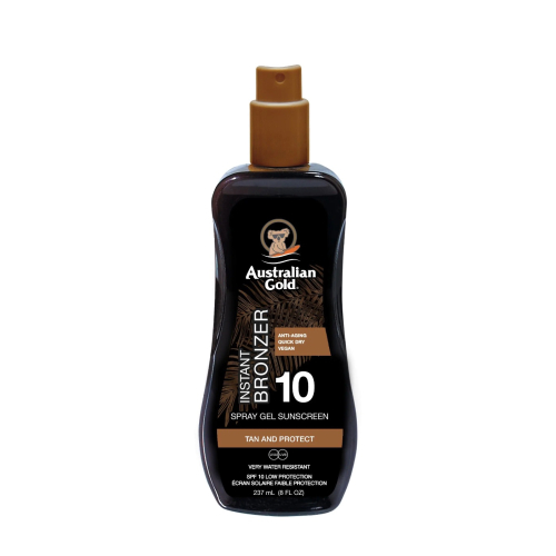 Australian Gold - Protector Solar en Spray Gel con Activo Bronceador - FPS 10