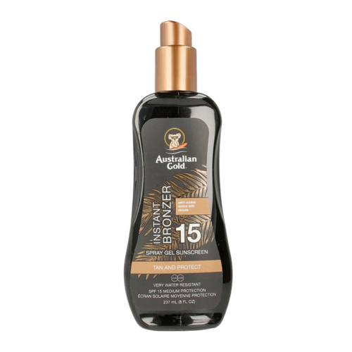 Australian Gold - Protector Solar en Spray Gel con Activo Bronceador - FPS 15