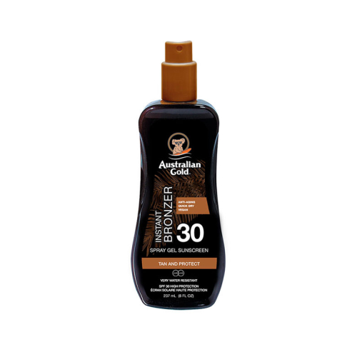 Australian Gold - Protector Solar en Spray Gel con Activo Bronceador - FPS 30