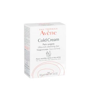 Avène - Jabón limpiador ultranutritivo para rostro y cuerpo Cold Cream - Pieles sensibles secas a muy secas